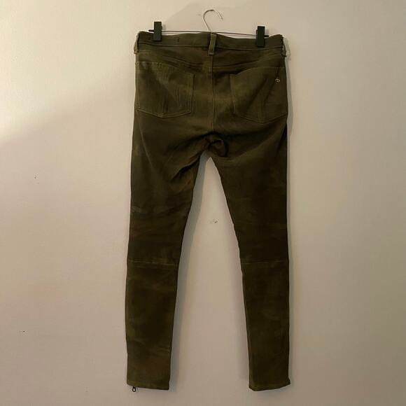 rag & bone Desert Camo Print Skinny Leg Pants 100% Lamb Leather Women's size 28 - Picture 6 of 12